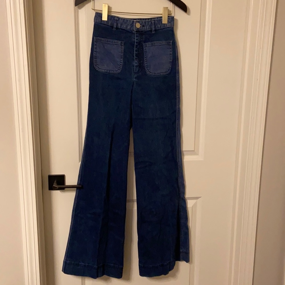 Kate Spade Colorblock Denim Flare Pant